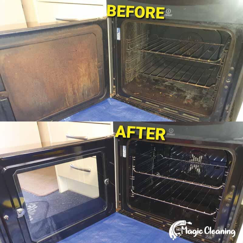 before and after small oven cleaning