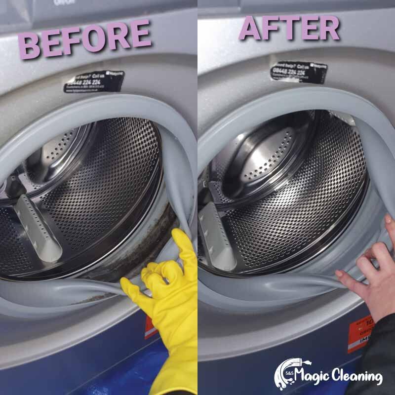 washing machine cleaning seal. mould removal completed
